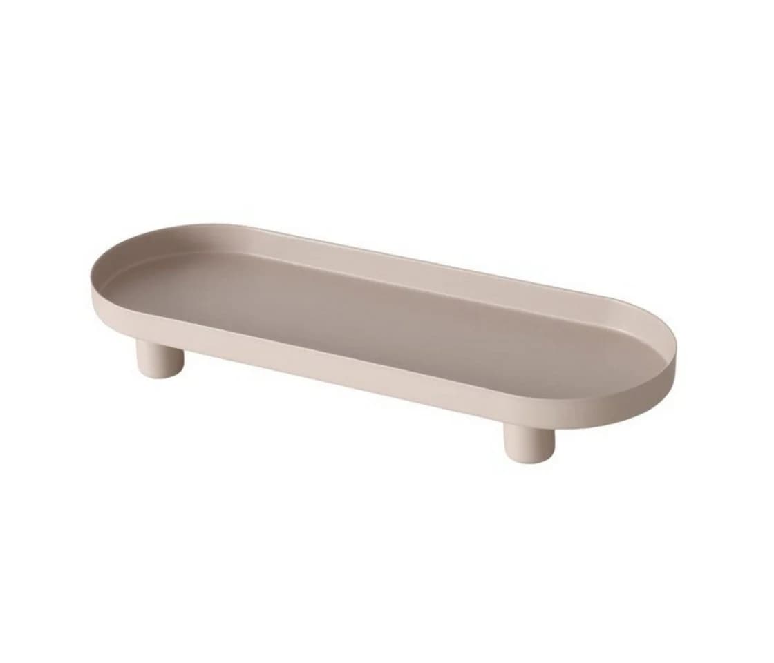 BOLTZE Dekotablett Manon Oval Metall 28 cm Schwarz & Beige