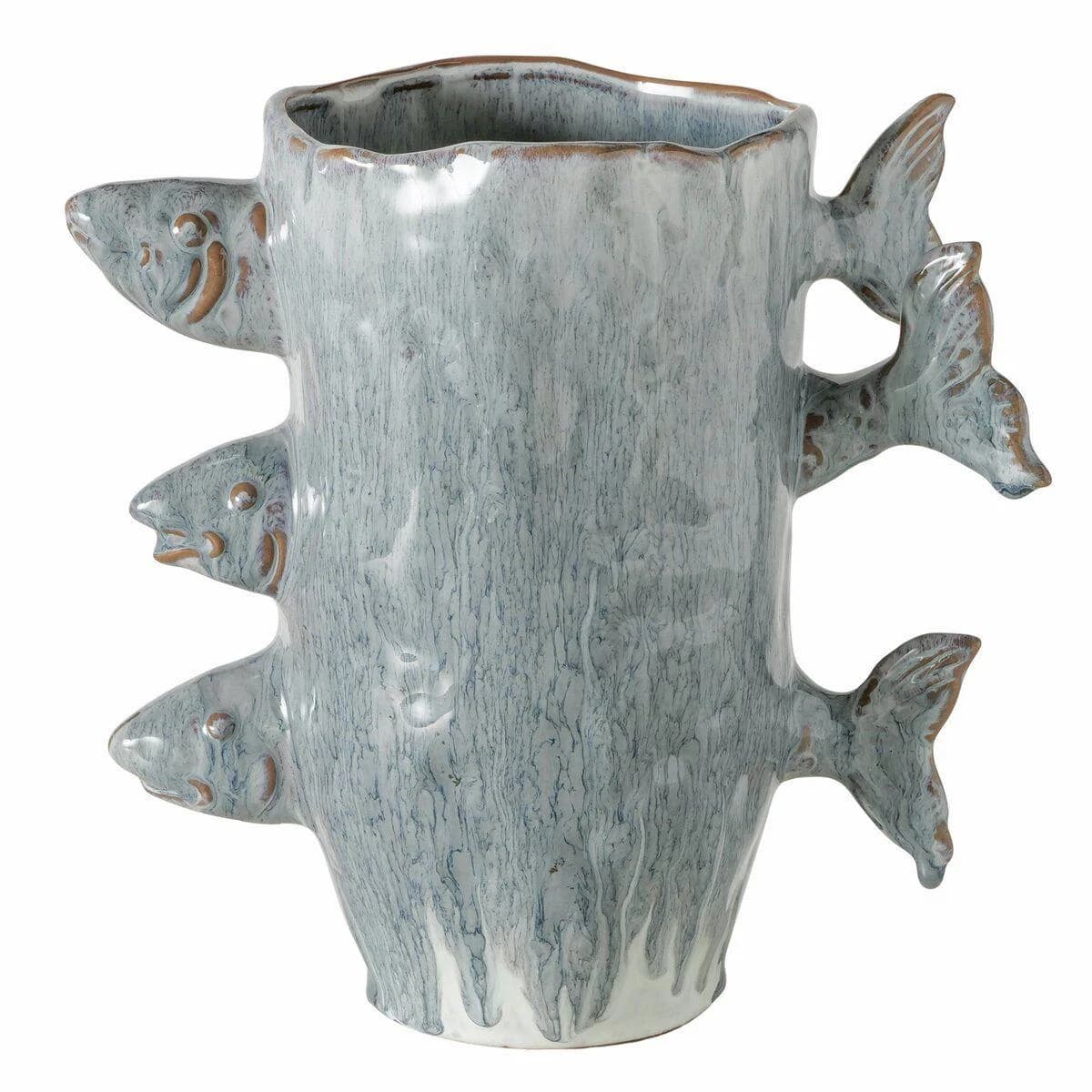 Vase FLORALINE Grau Blau Porzellan Dekoration