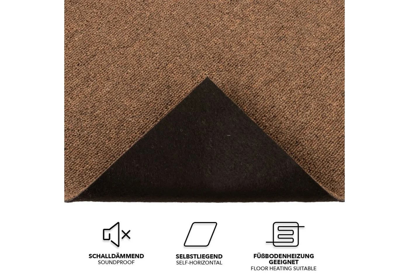 Karat Teppichfliese Moscow Beige Selbstliegend 50x50 cm