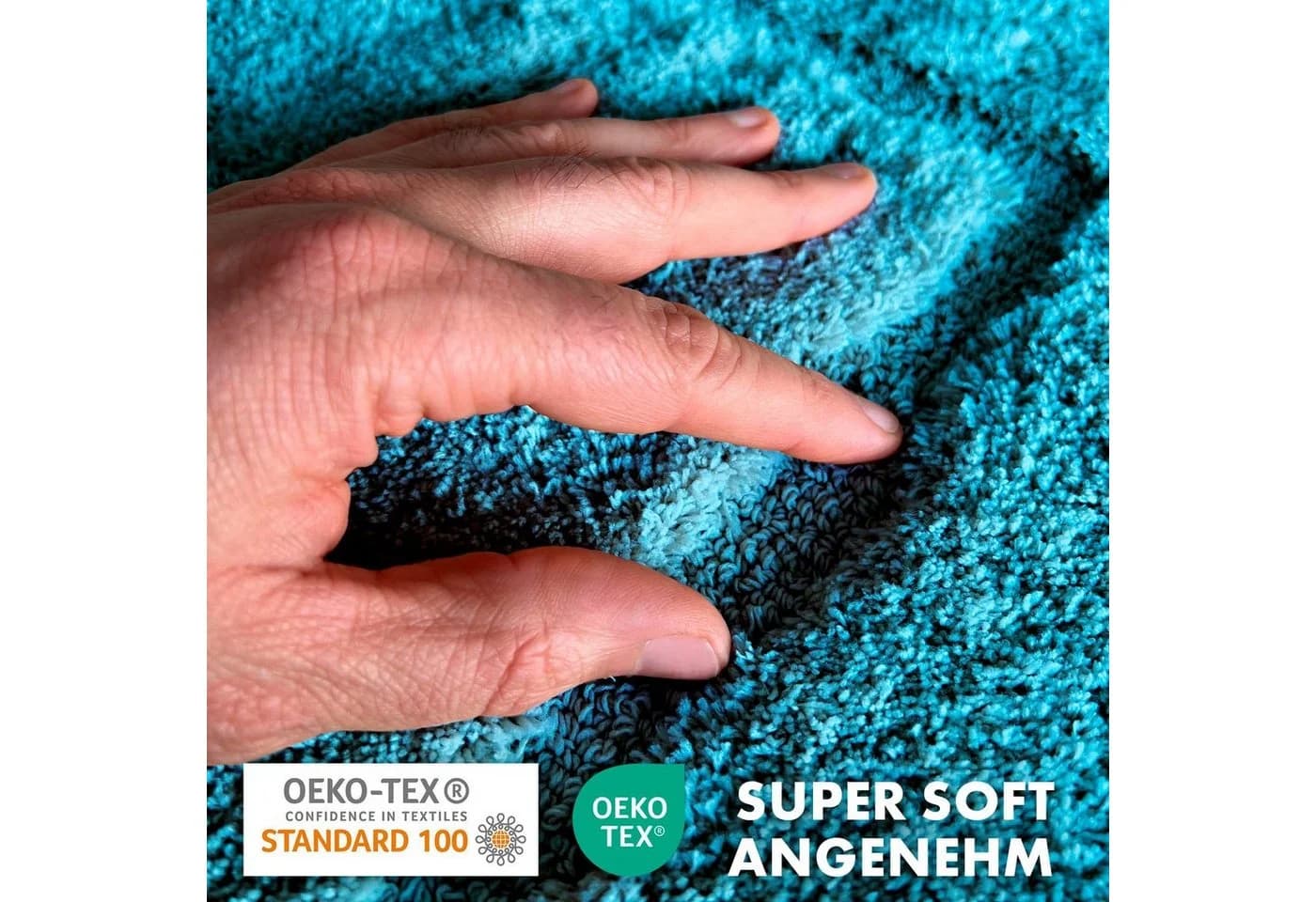 Karat Badematte Atlantis Türkis Rutschhemmend Polyester Mikrofaser