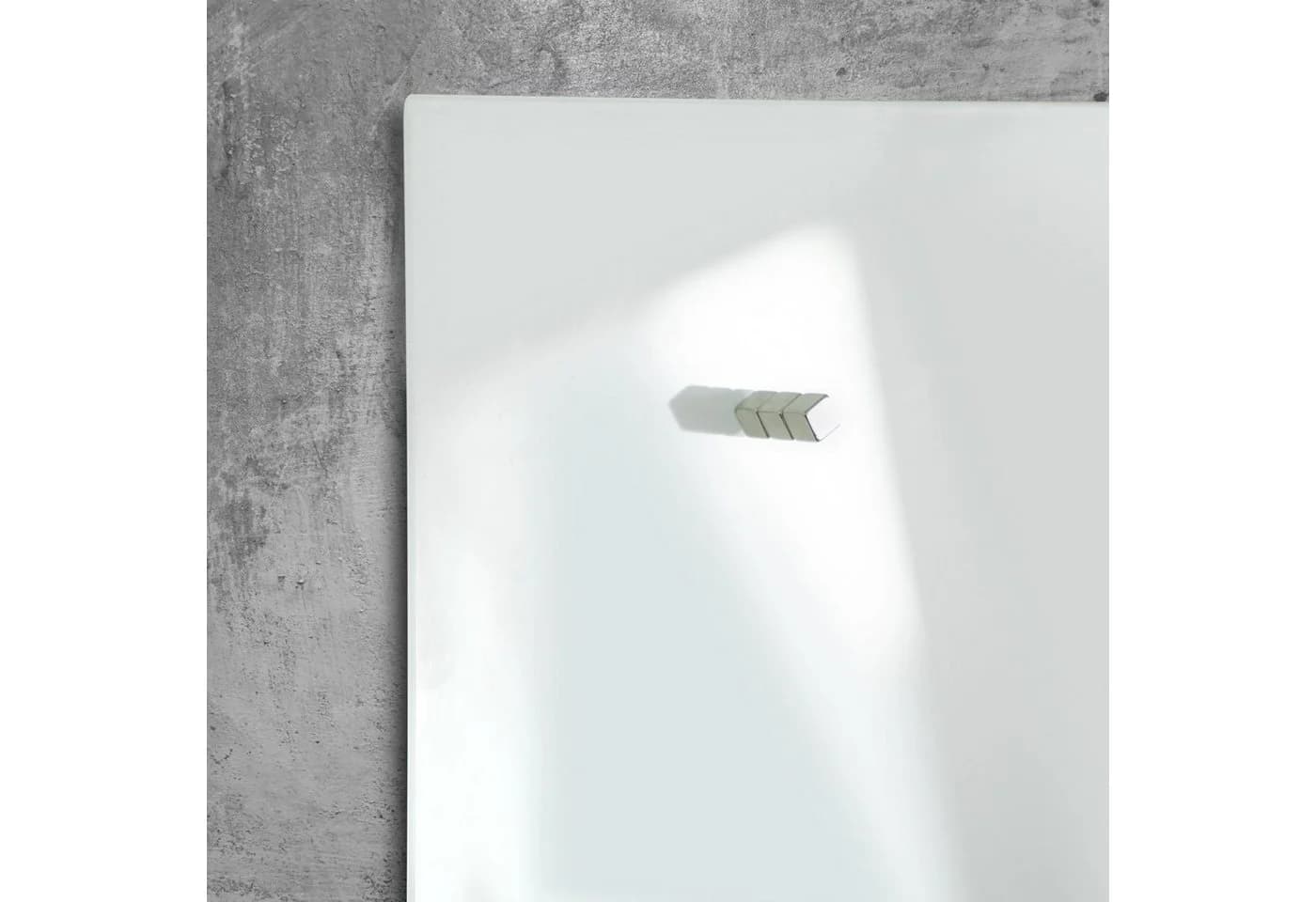 Karat Magnettafel Glas-Whiteboard Rahmenlos Magnethaftend Sicherheitsglas Weiss