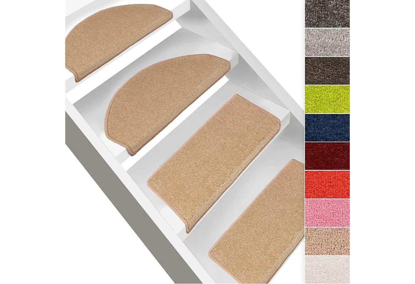 Karat Stufenmatte Fallon Halbrund Braun Velours-Oberfläche