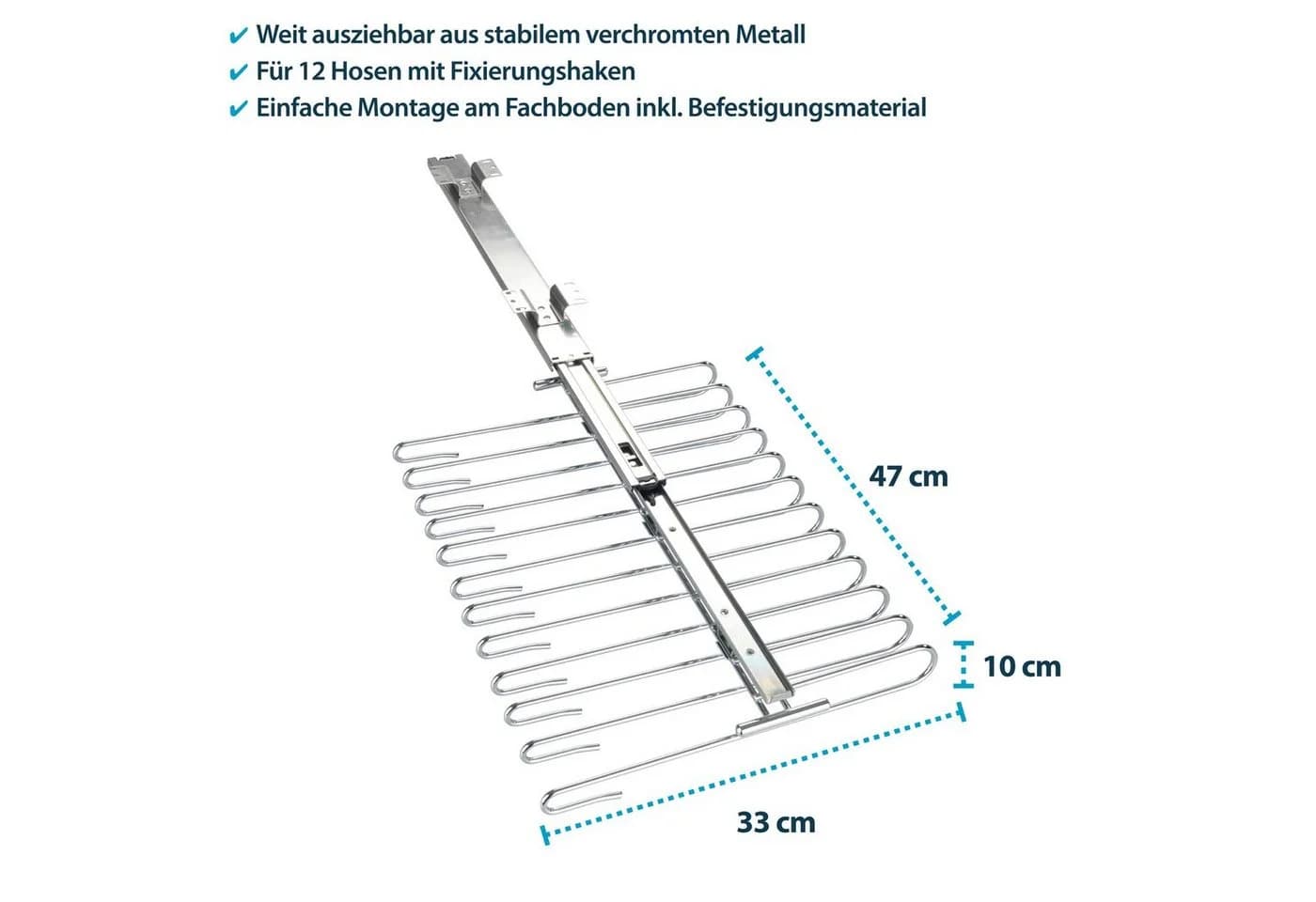 Basera® Ausziehbarer Hosenbügel für 12 Hosen