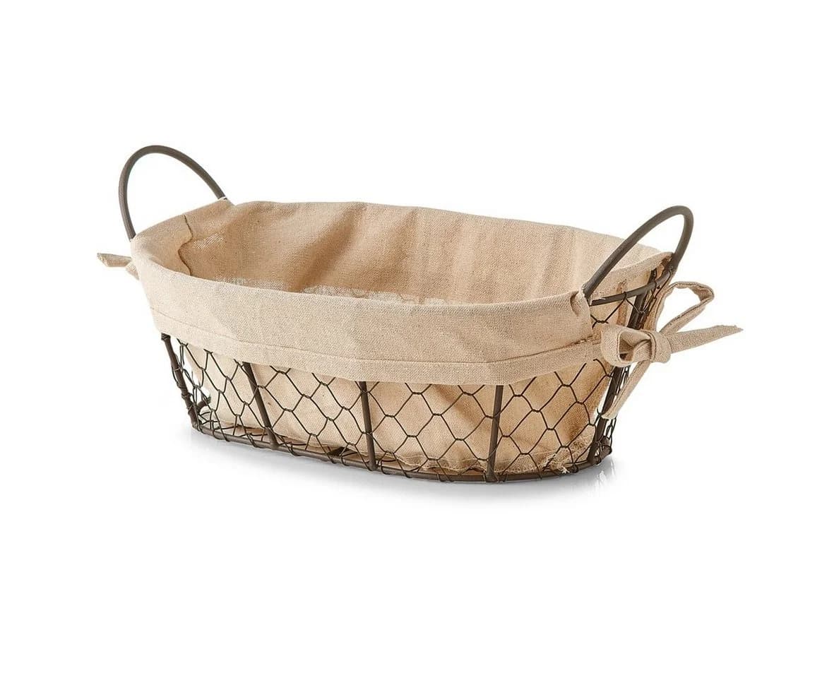 Basera® Aufbewahrungskorb Brotkorb mit waschbarem Stoffeinsatz