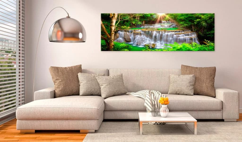 Basera® Leinwandbild Braun/Gelb/Grün Digitaldruck