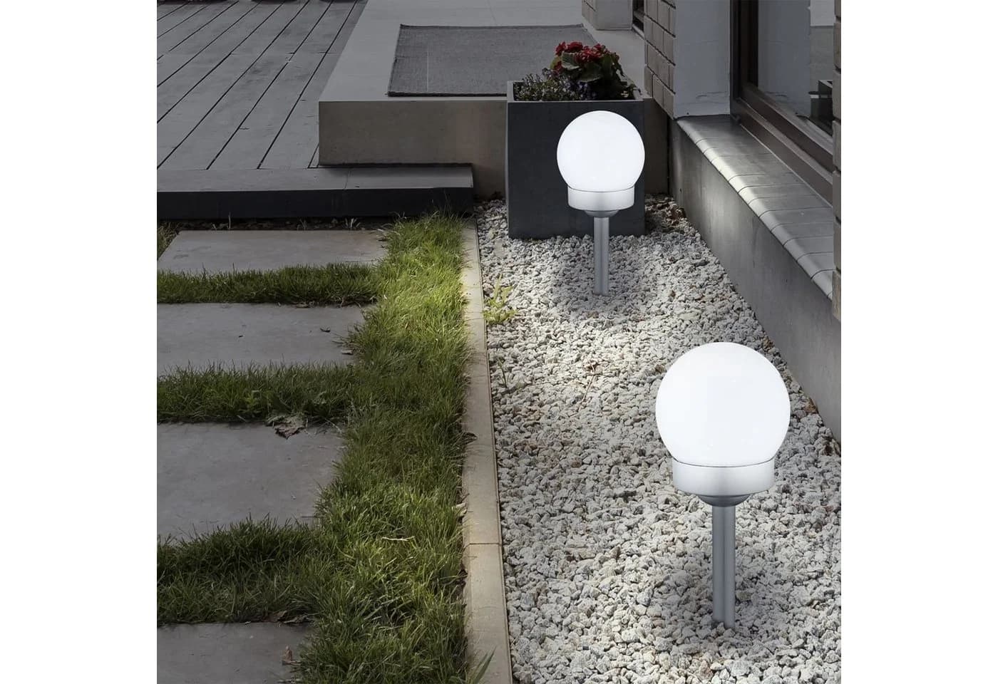 bmf-versand LED Solarleuchte Garten Kugel Wegeleuchte Solar