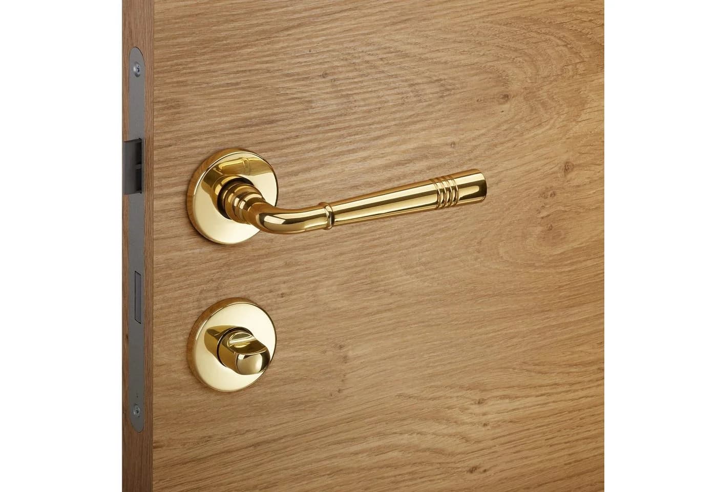 SO-TECH® Türdrücker FREJA Messing poliert Rosettengarnitur Bad WC