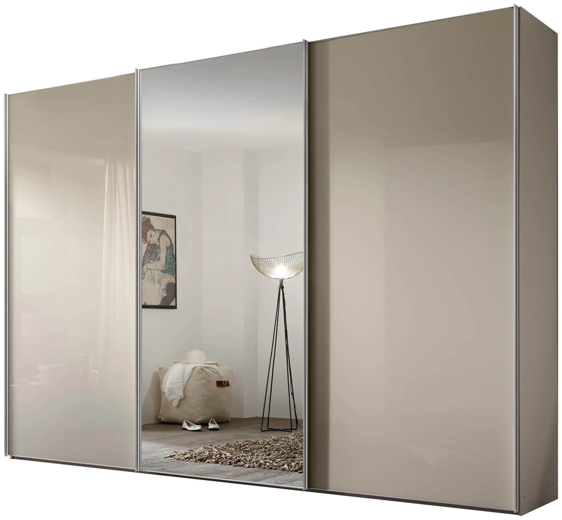 STAUD Schwebetürenschrank Sonate Rom mit Spiegel beige