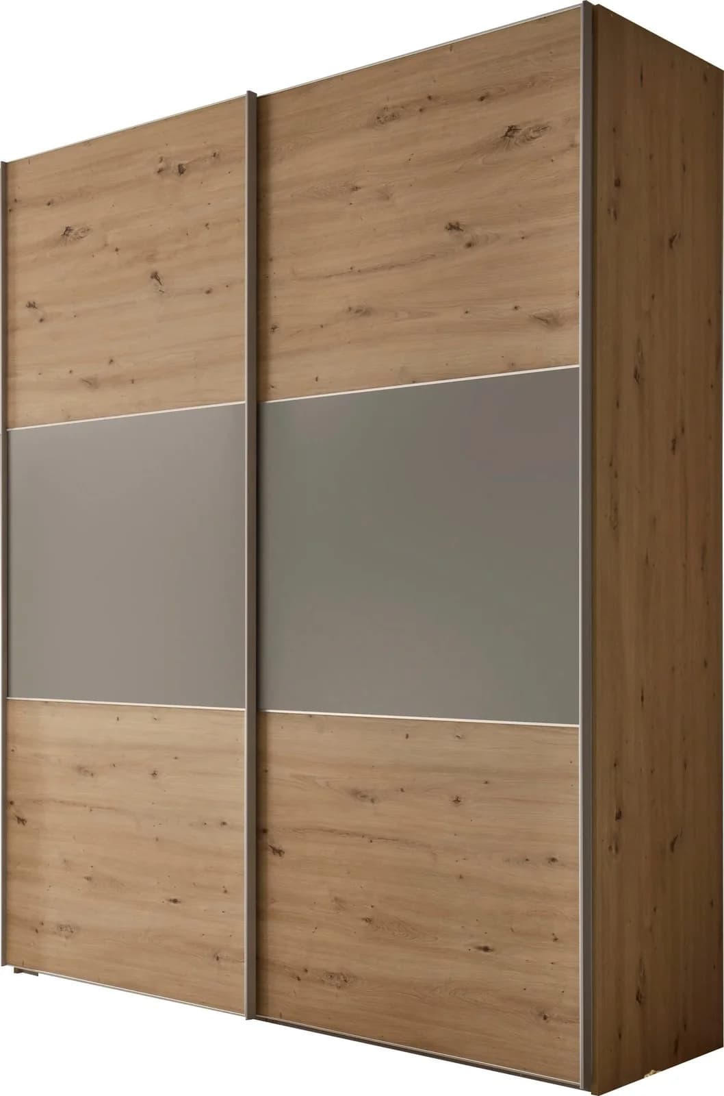 Schwebetürenschrank Dekor artisan, Holzwerkstoff, Eiche, Saphir