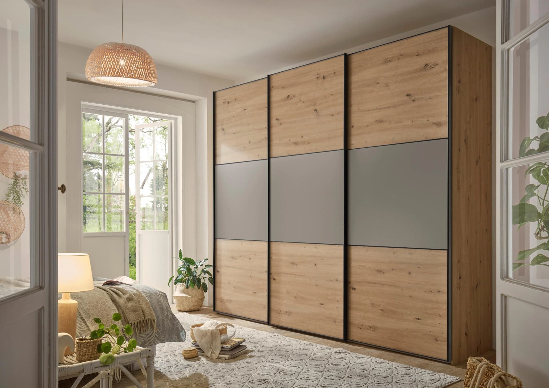 Schwebetürenschrank STAUD Includo Artisan Eiche/Saphir