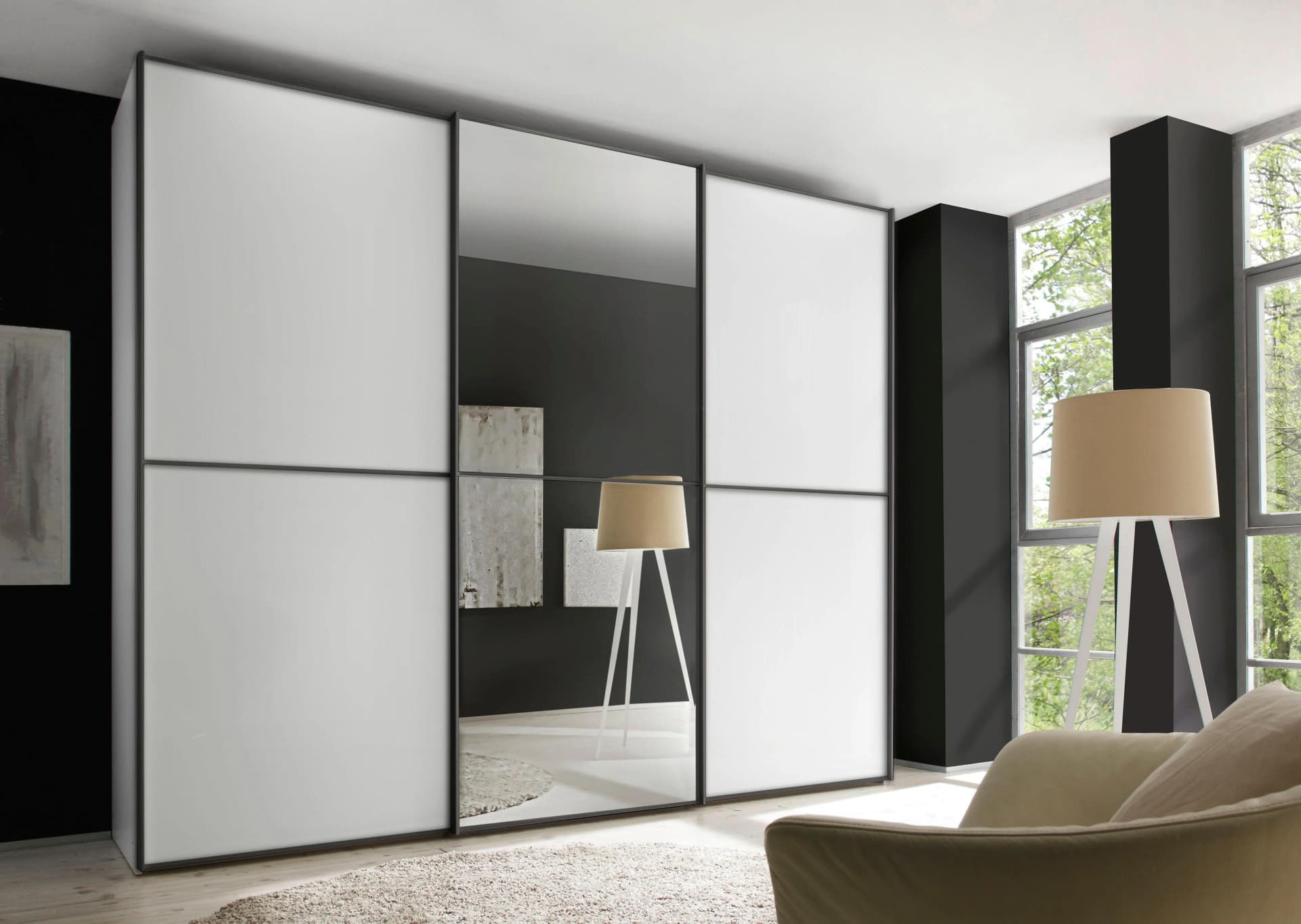 STAUD Schwebetürenschrank Sinfonie Plus Weiß 249 cm