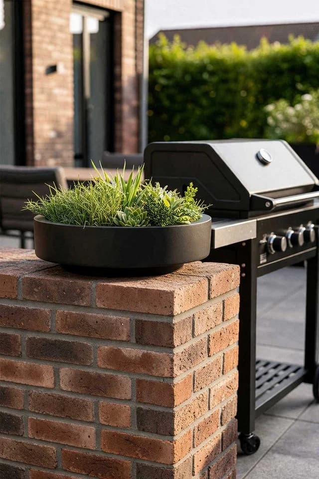 VIVANNO Pflanzschale ESCADA LOW Anthrazit Matt Fiberglas