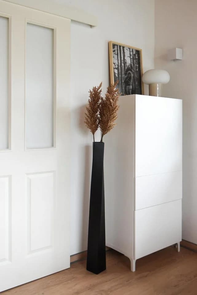 VIVANNO Bodenwindlicht Fiberglas HYDRON Säule Schwarz Matt
