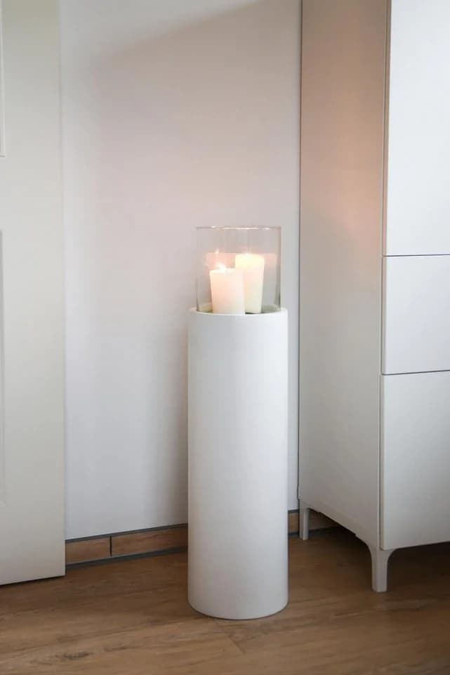 VIVANNO Bodenwindlicht Fiberglas CANDIRO Rund Weiß Matt