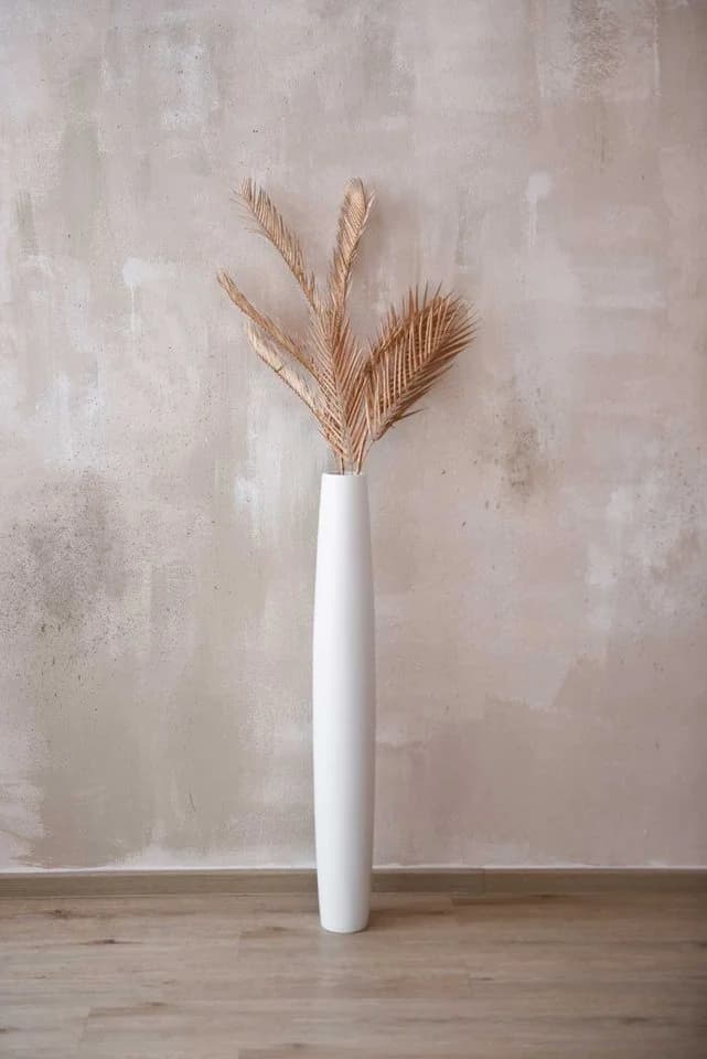 VIVANNO Bodenvase ISONDRA Weiß Matt Fiberglas