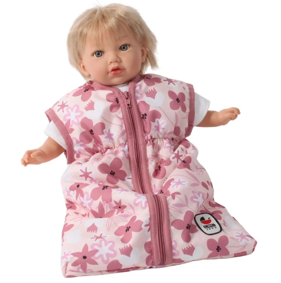 CHIC2000 Puppen Schlafsack Rosa mit Blumenmuster