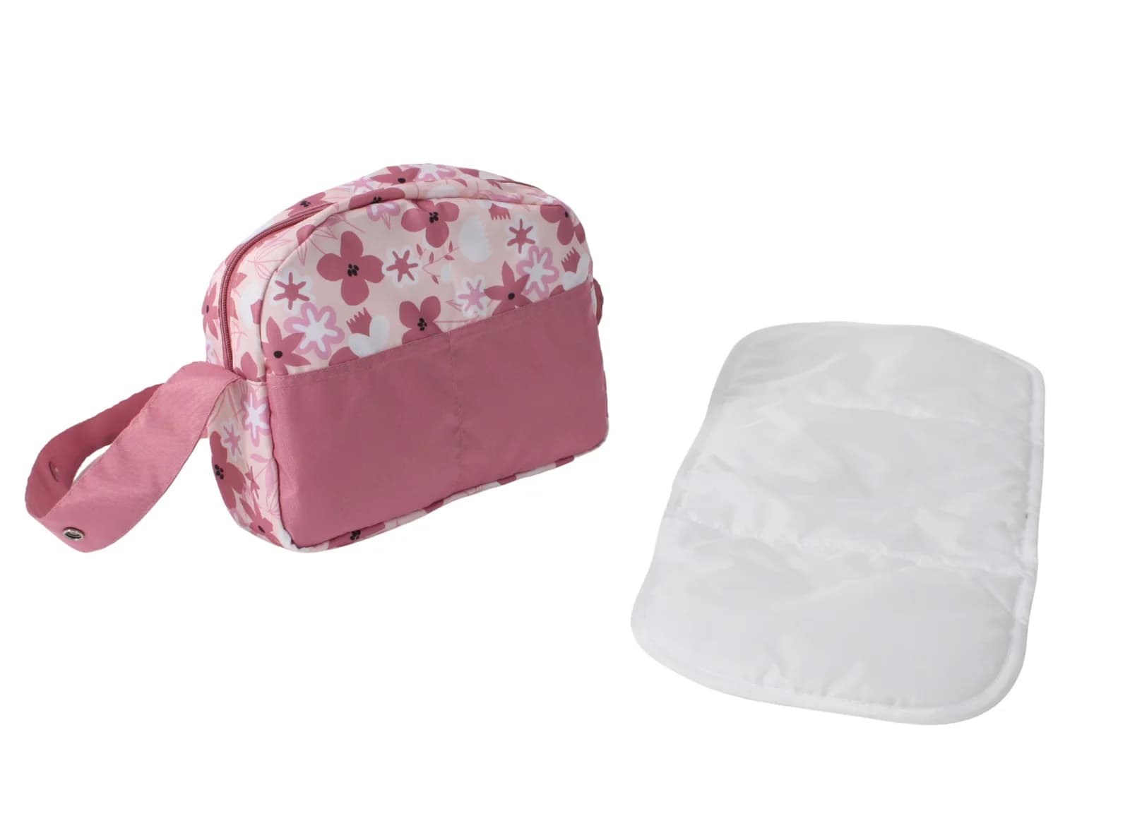 Bayer Chic 2000 Puppen Wickeltasche Rosa mit Blumenmuster