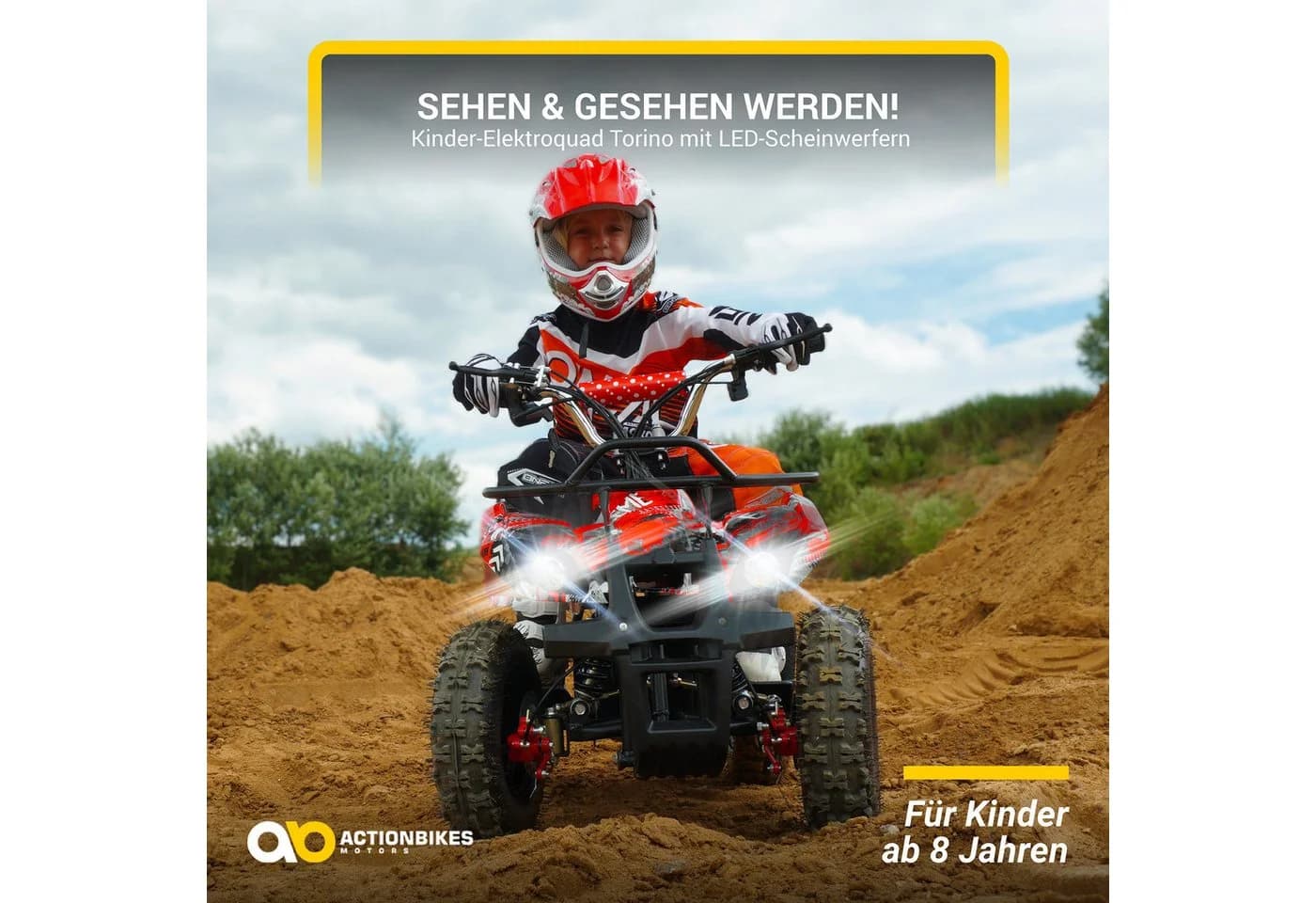 Actionbikes Motors Kinderquad Torino ATV 1000W, Pocket Quad, gelochte Scheibenbremse, Kinderquad