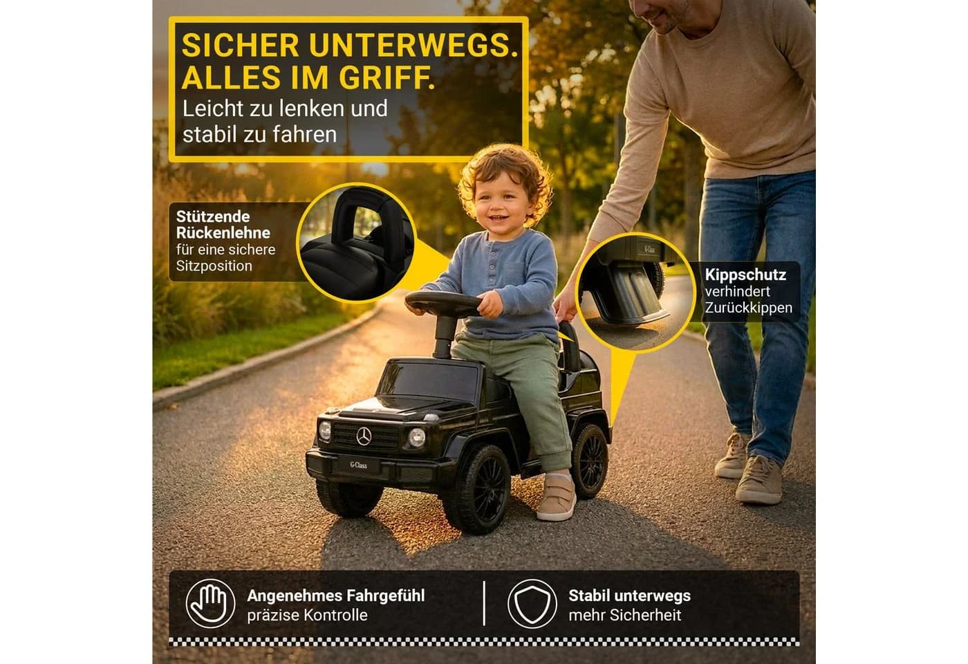 Actionbikes Motors Rutscherauto Mercedes G350d 2in1 Schwarz