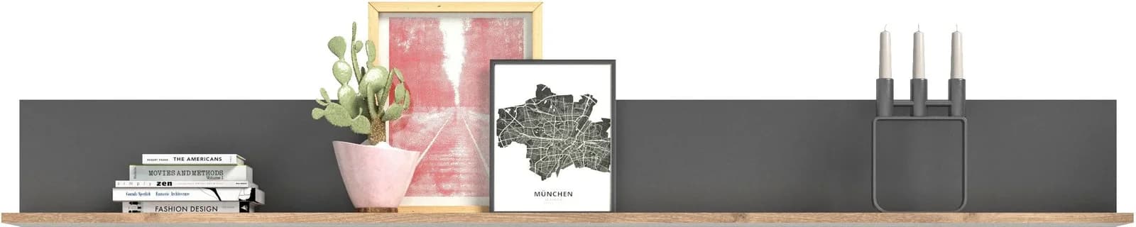 HOME AFFAIRE Wandboard Riga Braun Grau Wandregal Holzwerkstoff