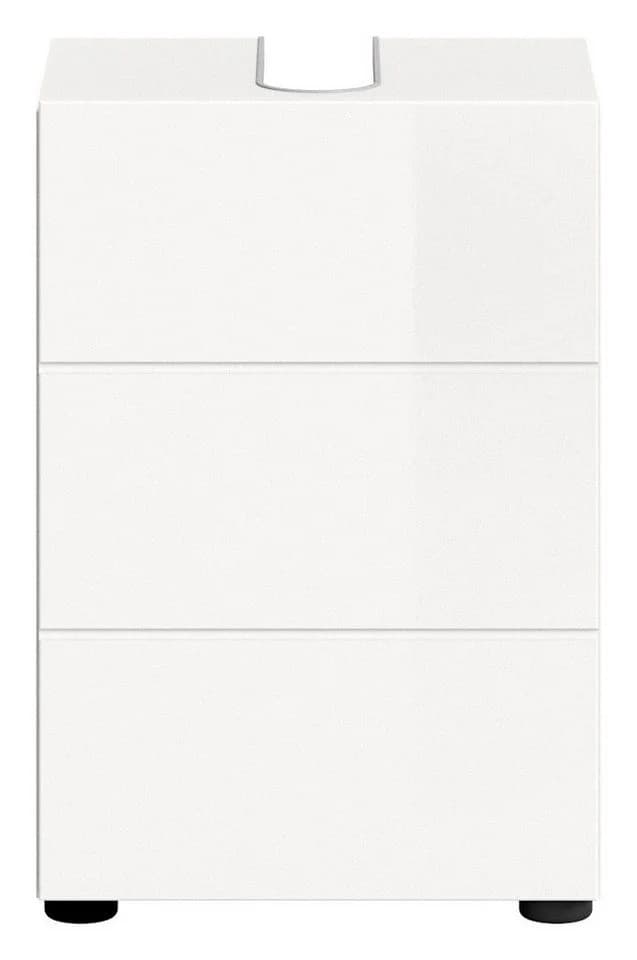 xonox.home Waschbeckenunterschrank Weiß Hochglanz Modern