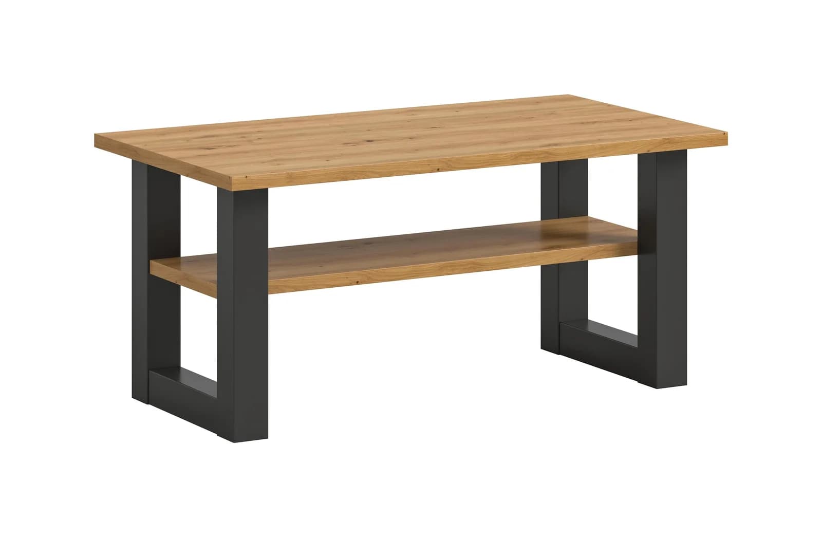 Couchtisch SEATTLE Eiche Artisan mit Stauraum eckig Braun