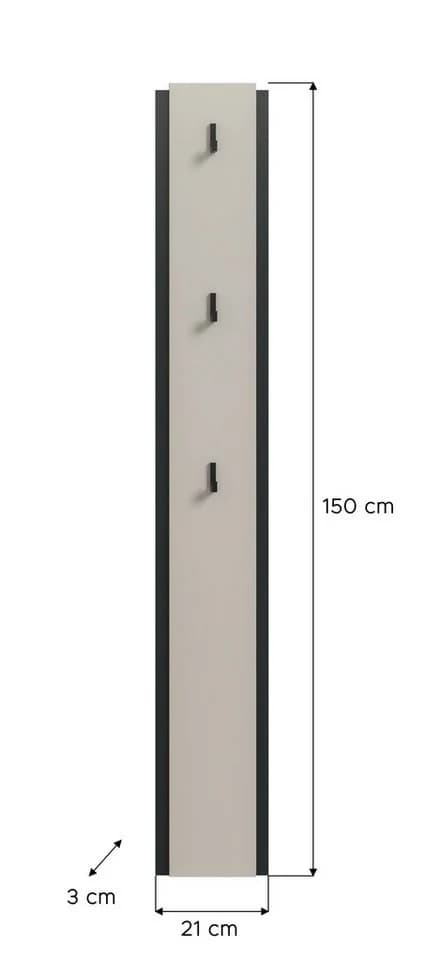 xonox.home Garderobenpaneel Emil mit 3 Haken Kaschmir Melamin
