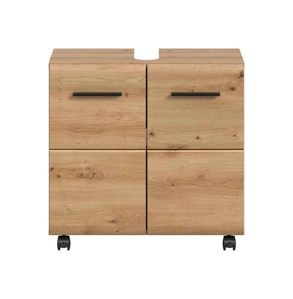 xonox.home Waschbeckenunterschrank Artisan Oak Nachbildung mit Rollen