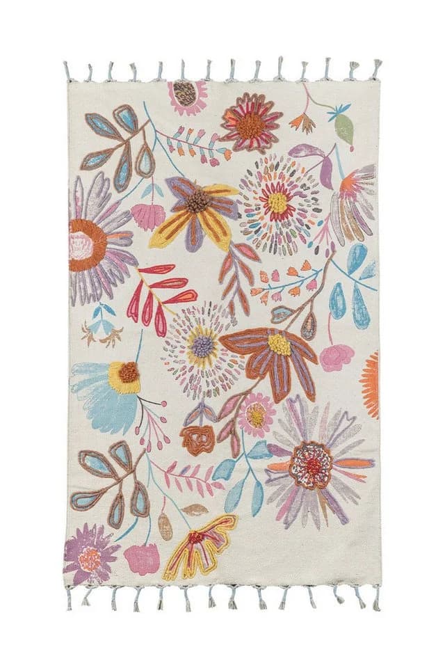 Tranquillo Teppich Baumwolle BOTANIC TWIST Bunt Blumenmuster