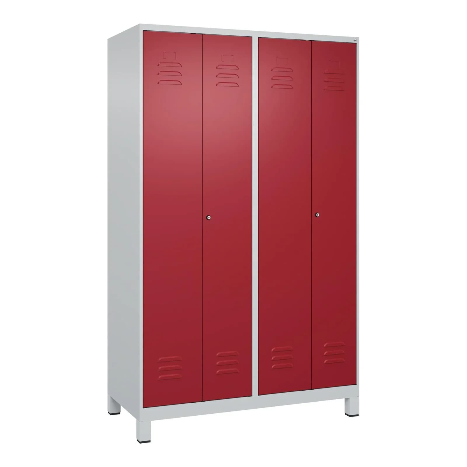 C+P Schwarz-Weiß-Spind Classic PLUS 4 Abteile Stahl