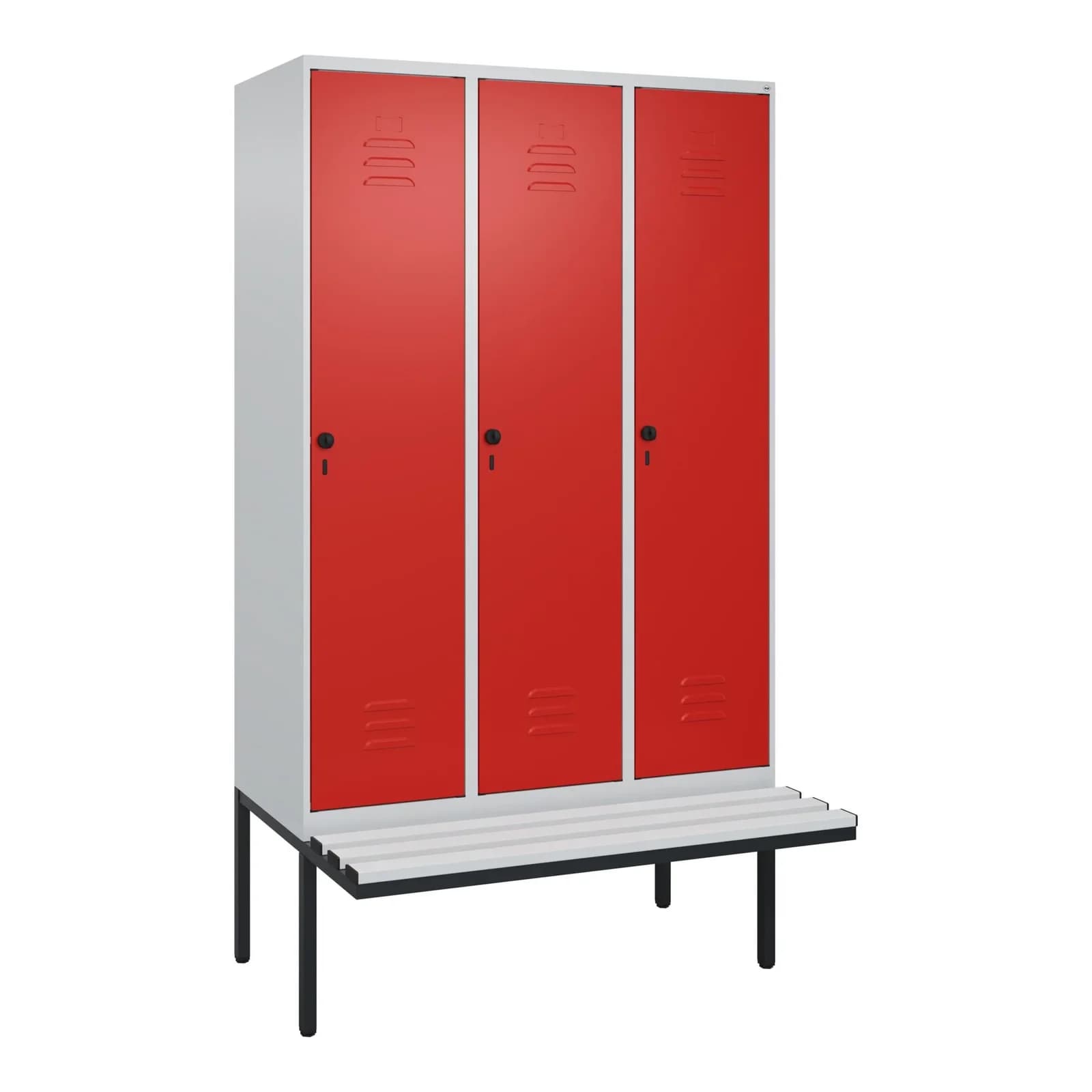 C+P Spind Classic PLUS Garderobenbank 3 Abteile Stahl