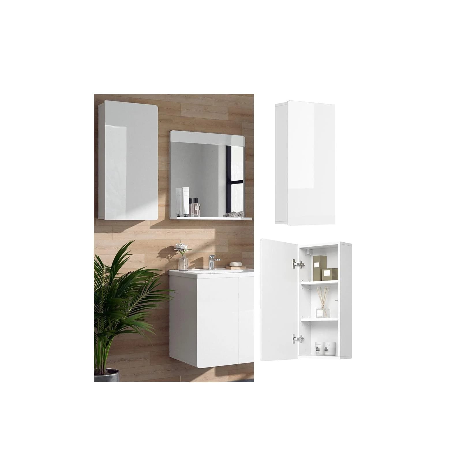 Vicco Hängeschrank Izan Weiß Hochglanz Wandmontage