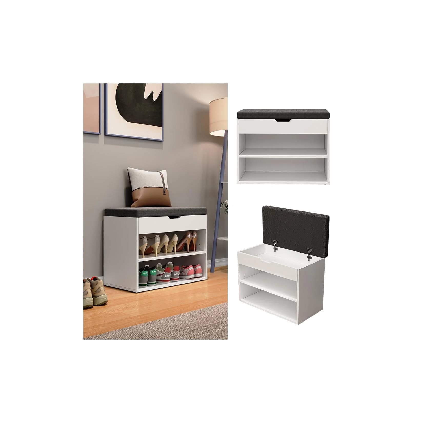 Oskar-Store Schuhbank Titus Weiß mit Sitz und Stauraum