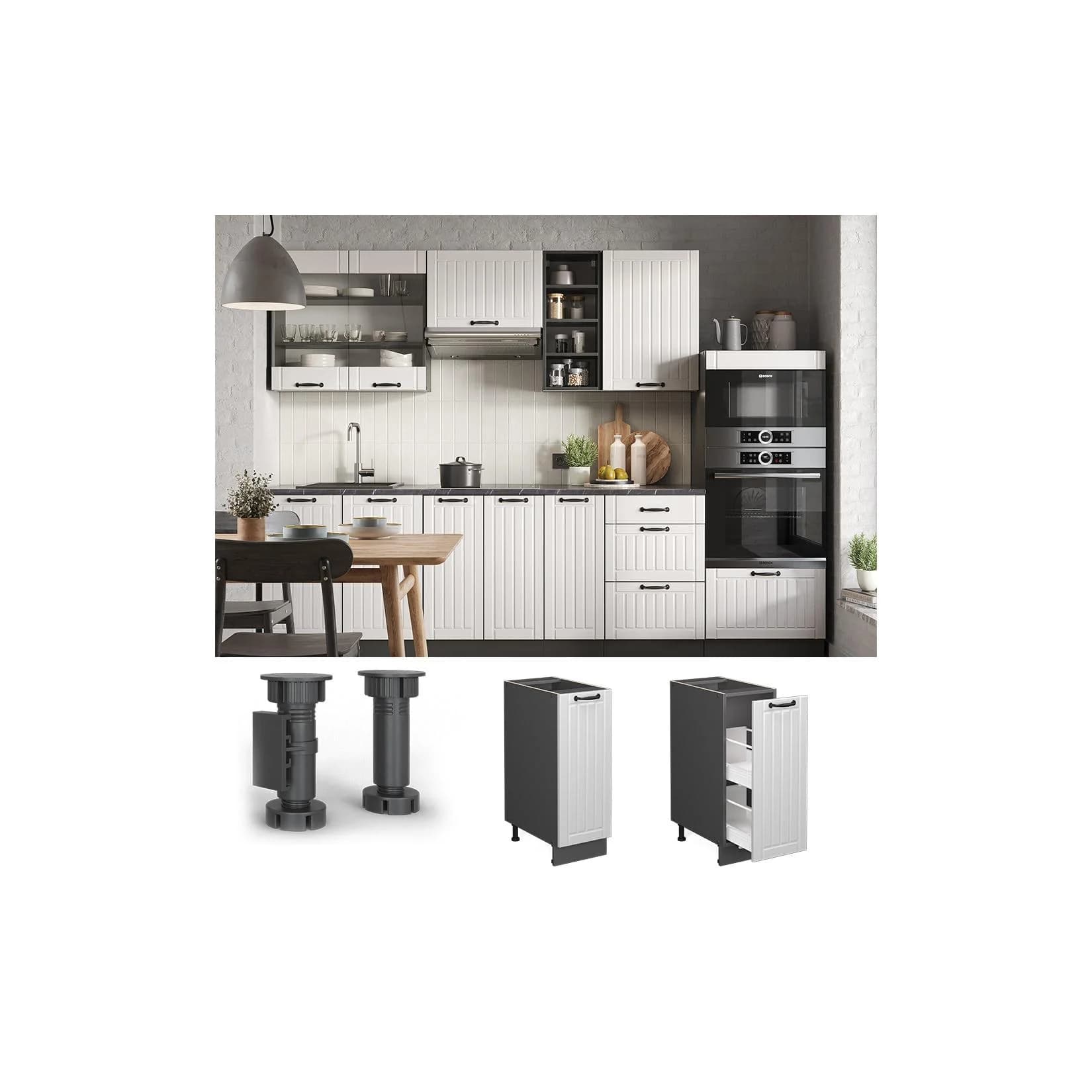 Vicco Apothekerunterschrank 30 cm Anthrazit Weiß Fame-Line