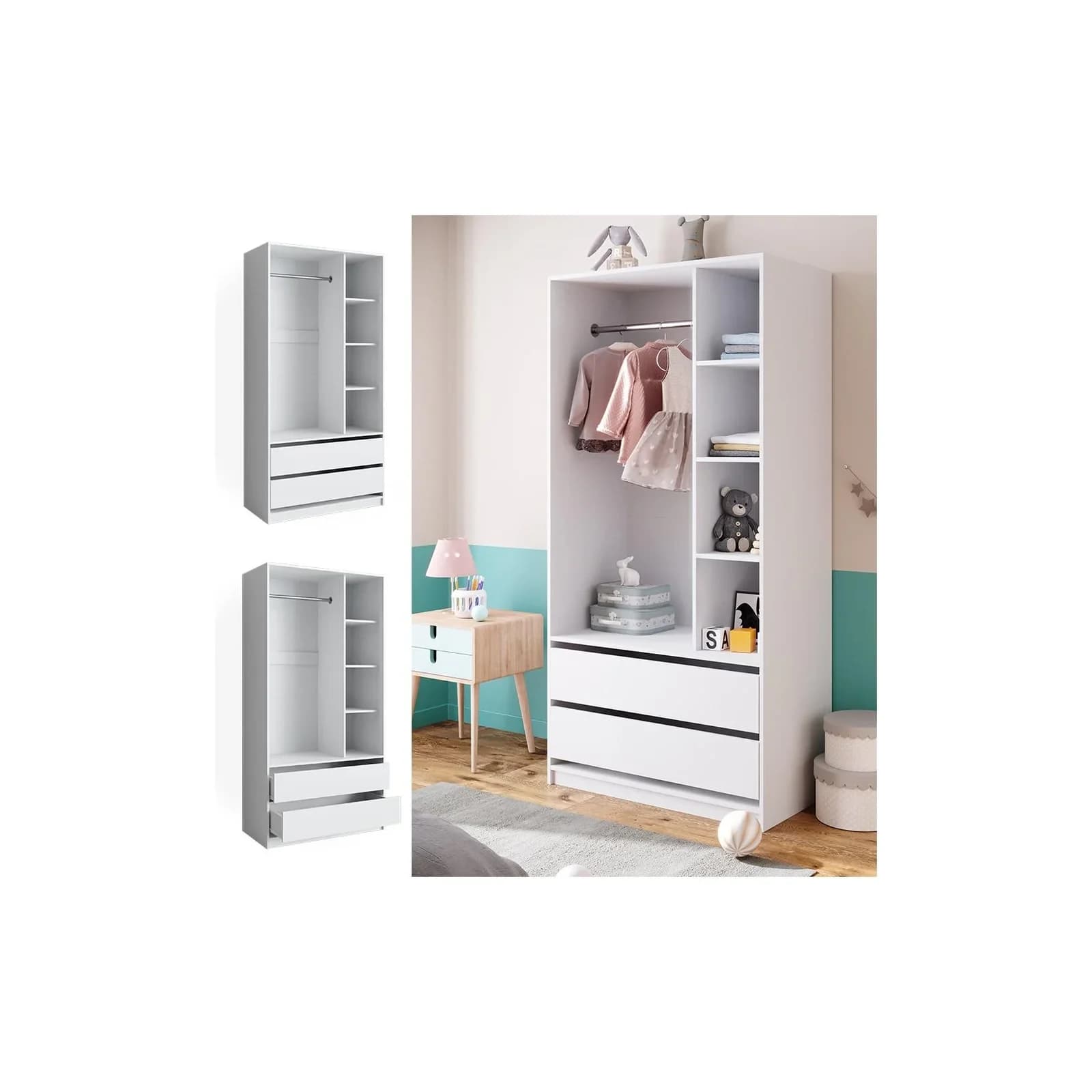 Vicco Kinderkleiderschrank Elmo Weiß Modern