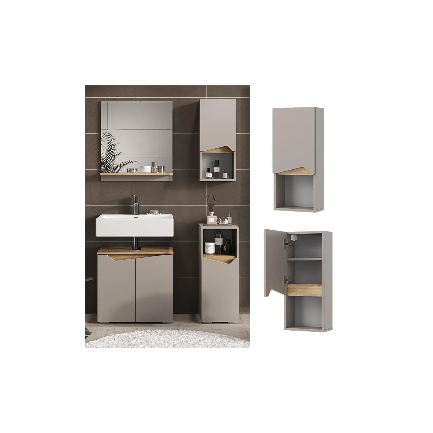 Vicco Hängeschrank Marelle Greige Modern mit Tür und offenem Fach