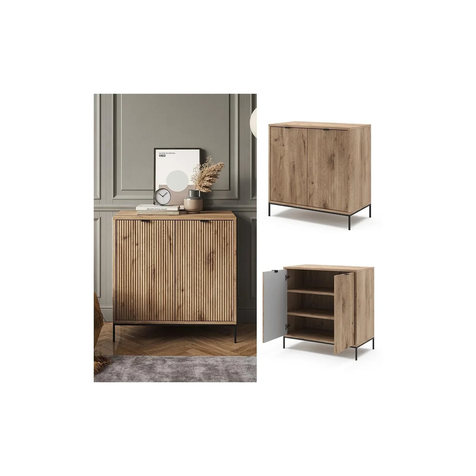 Vicco Kommode Eliza Viking Oak 2 Türen Modern