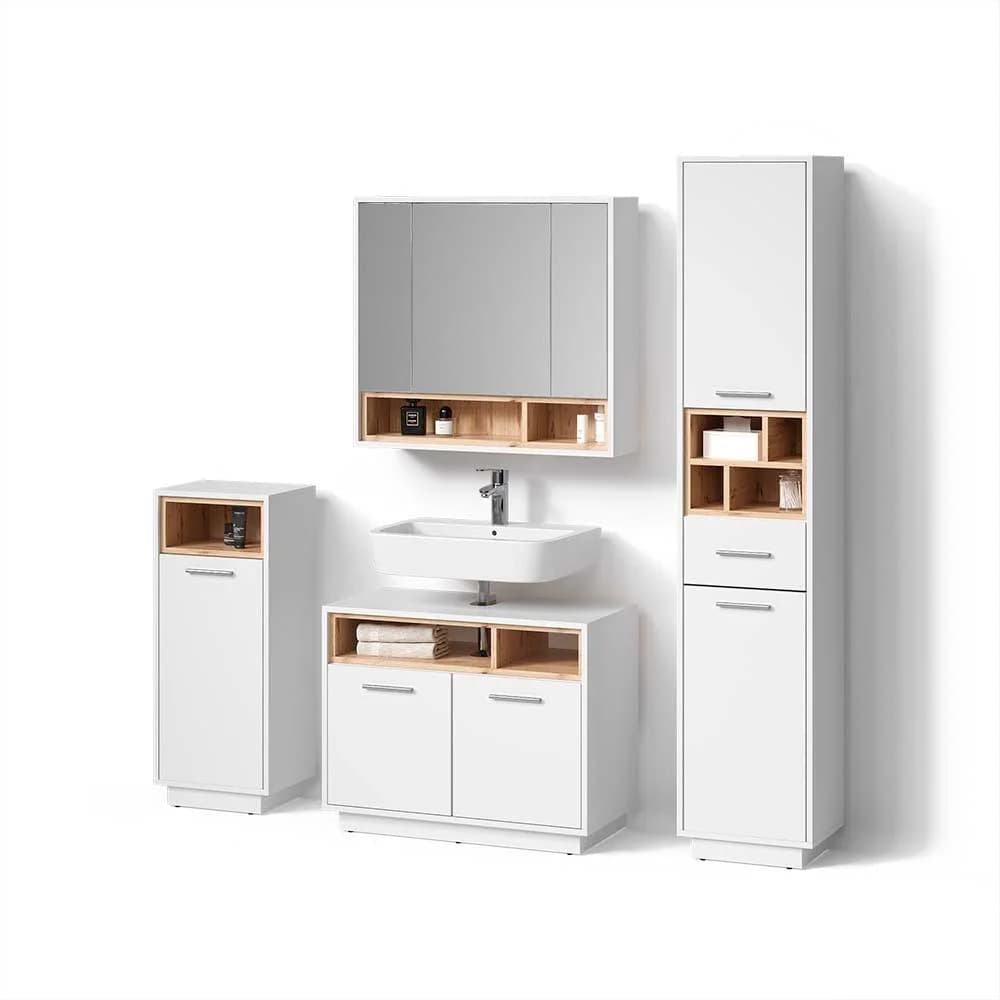 BADMÖBEL-SET Temo Weiß 4-teilig