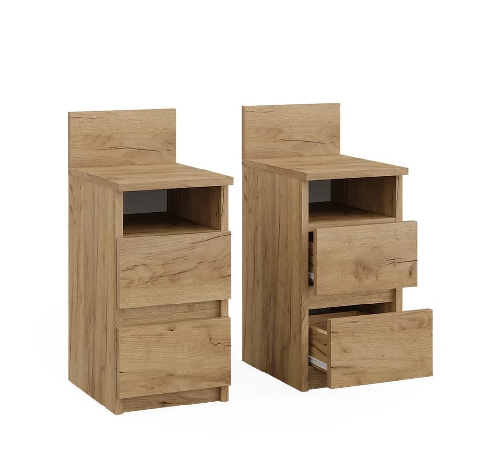 Vicco Nachtschrank Monty Goldkraft Eiche 2er Set