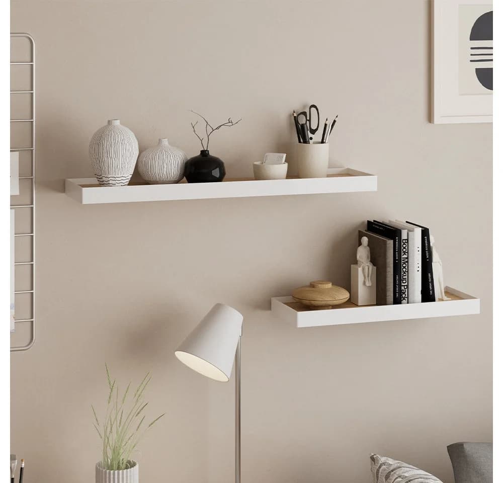Vicco Bücherregal Erni, Weiß/Eiche, 2er-Set