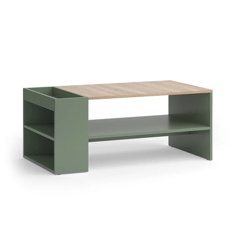 Vicco Couchtisch Wido Grün mit Regalen