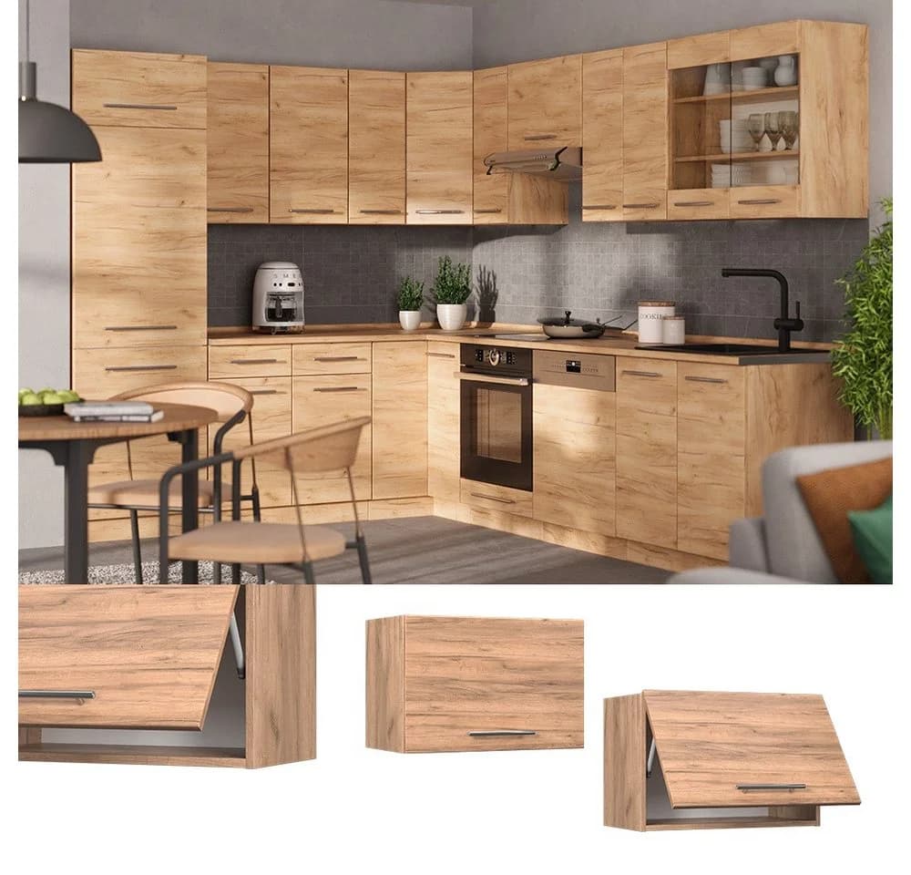 Vicco Hängeschrank Fame-Line Goldkraft Eiche Grau Matt