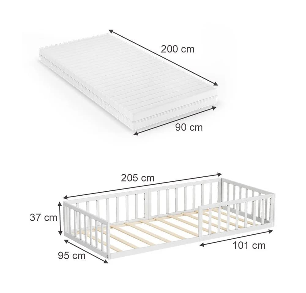 VitaliSpa® Kinderbett Minno Weiß mit Matratze
