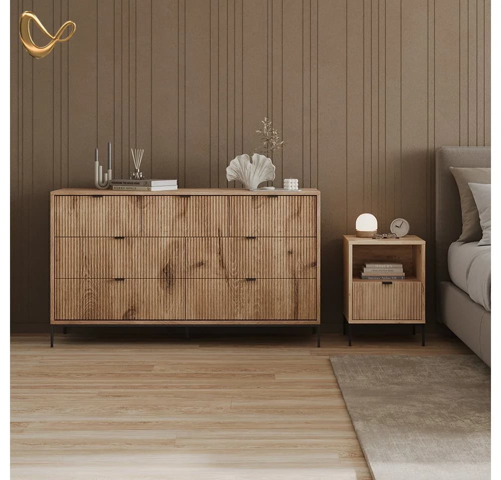 Livinity Nachtschrank Aterno 2er Set Viking Oak MDF