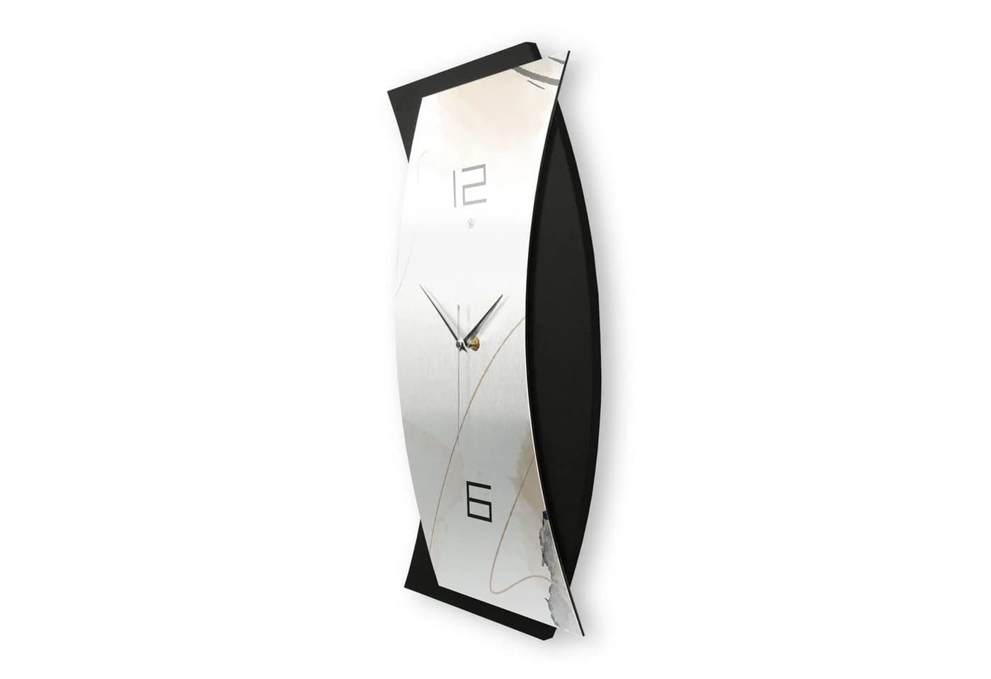 Kreative Feder 3D Designer-Wanduhr Artistic Silber Modern