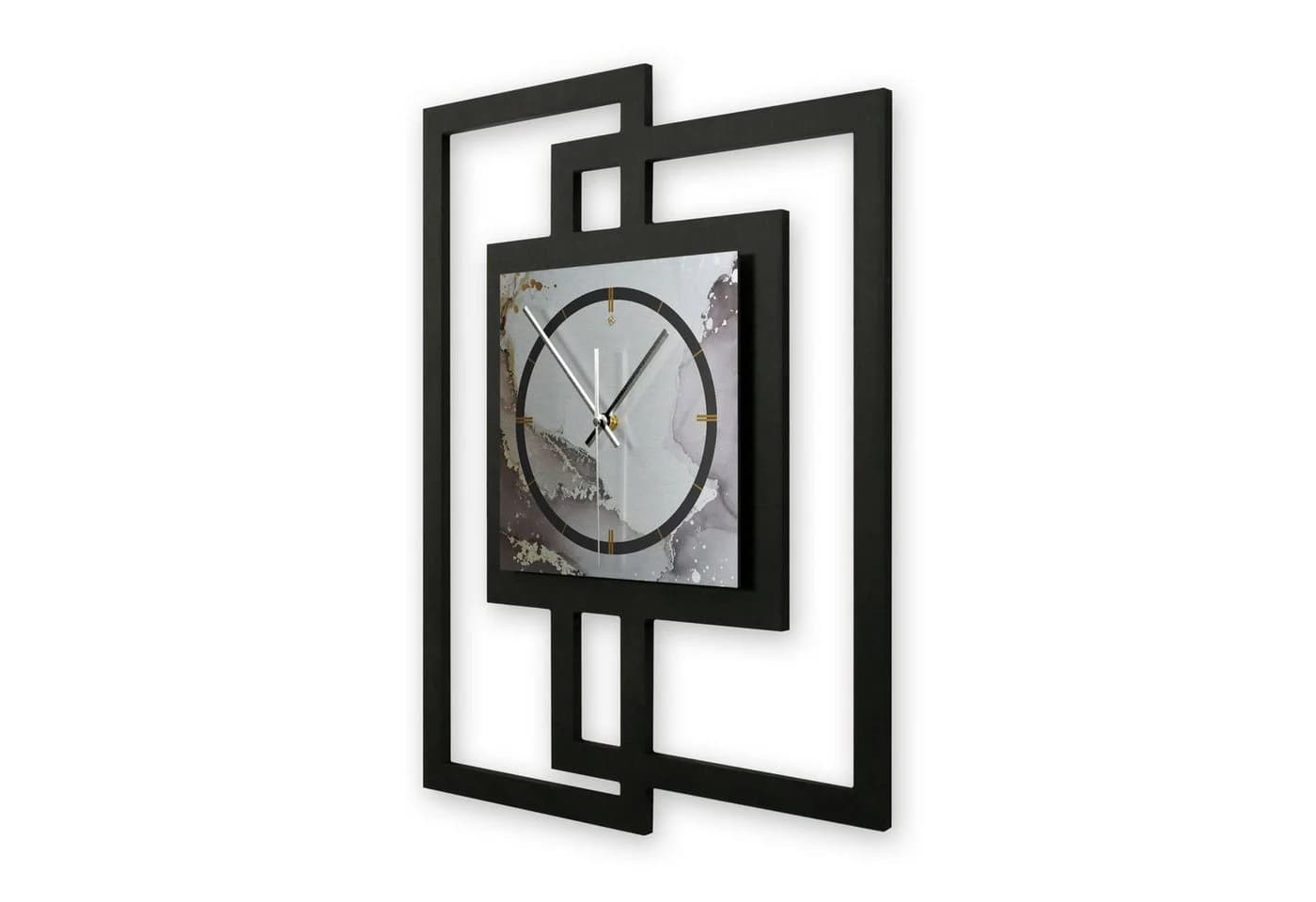 Kreative Feder Wanduhr Abstract Water Modern Metallic
