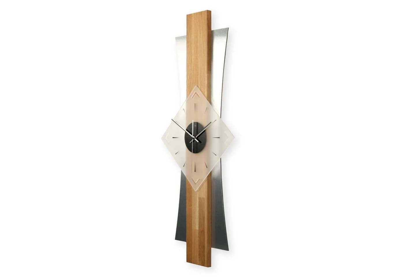 Kreative Feder Designer-Wanduhr Eiche Massivholz 3D-Design