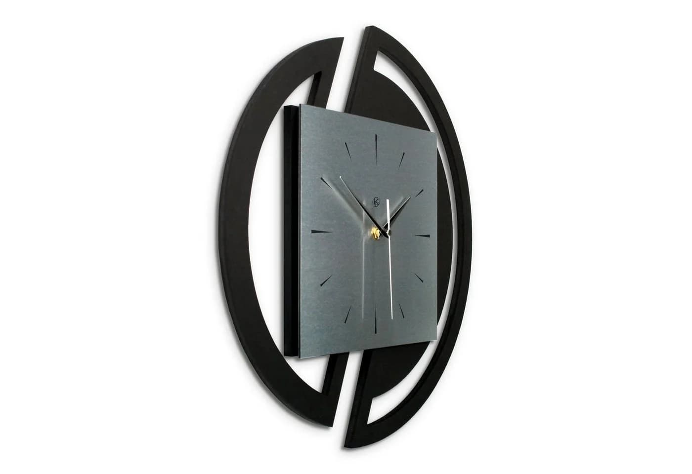 Kreative Feder 3D Designer-Wanduhr Silber Modernes Metallic-Design