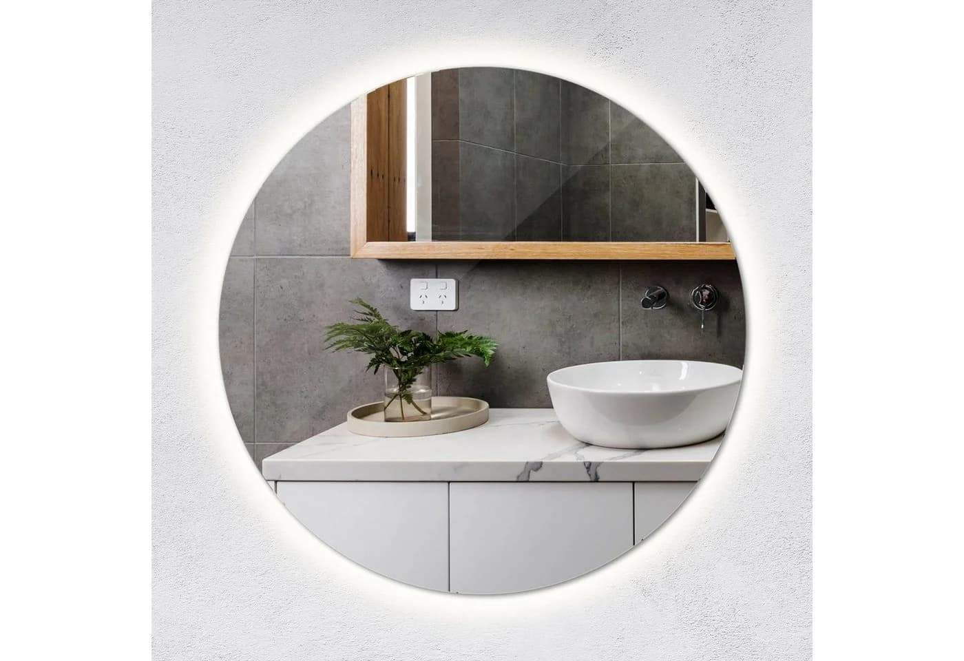 Tulup LED-Lichtspiegel Wandspiegel mit LED-Beleuchtung Kaltweiß 6500K