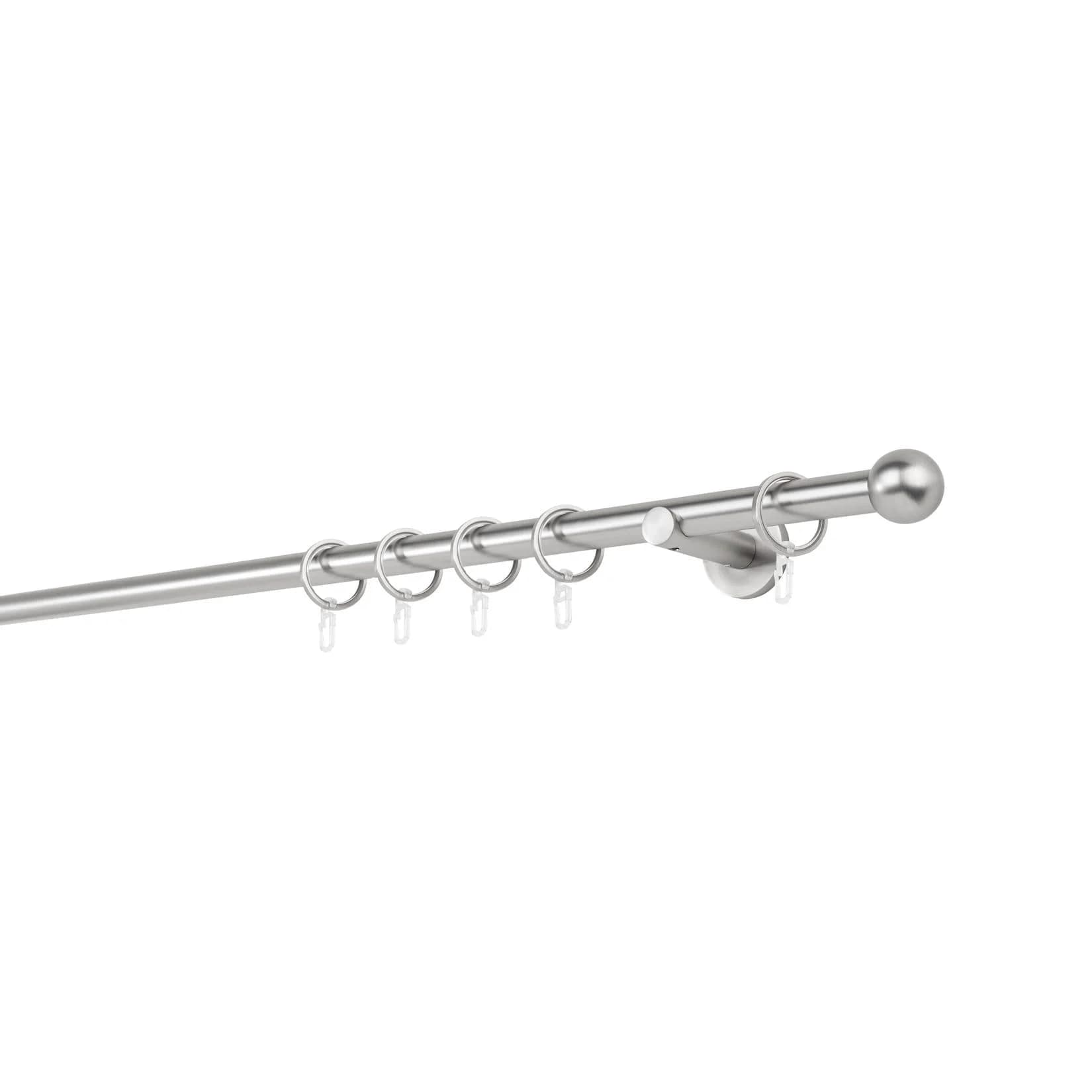 mydeco Gardinenstange 20mm Ball Wandträger 6,5 cm Silber